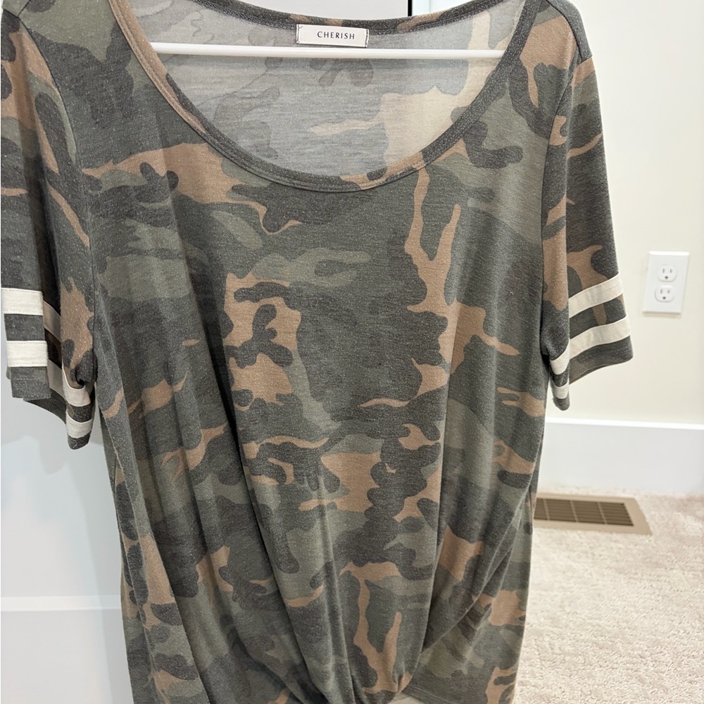 Cherish Camouflage Short Sleeve Tee